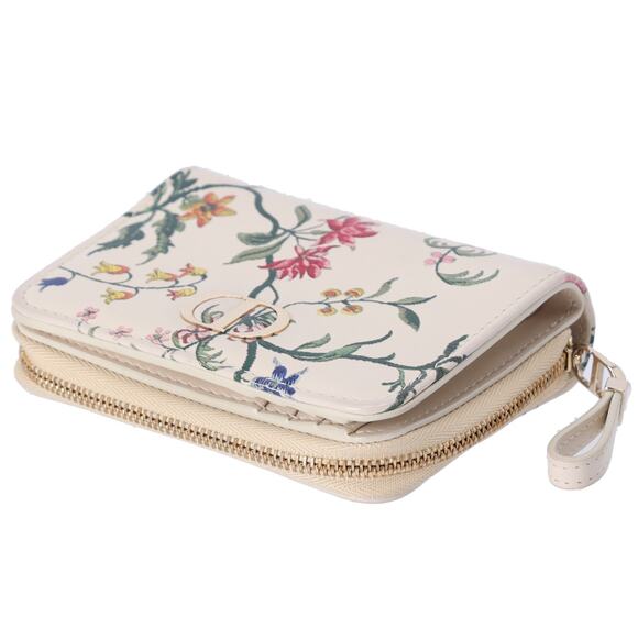 Christian Dior Caro Bifold Wallet Bifold Cream Multi Leather Floral - Picture 3 of 7